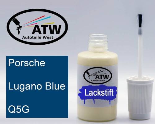 Porsche, Lugano Blue, Q5G: 20ml Lackstift, von ATW Autoteile West.